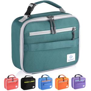 Genteen Lunch Box Kids,Insulated Lunch Bag Kids Boys Girls,Soft Bag Mini Cooler Back to School Thermal Meal Tote Kit Lunch Box for School,Work,Outdoor (Green)