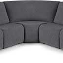 VANSOFY Extra Large Reclining Sectional Couch Covers, Washable 5-Piece Sofa Covers for L Shape Sectional Sofa Corner Seater, Thick, Soft Sofa Slipcovers (5 Seat Recliner Cover, Dark Gray)