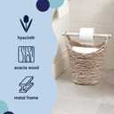 happimess Talia Water Hyacinth Toilet Paper Basket 15.75", White Wash