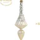 RoseCraft Christmas Ornaments Set, 6.3Inch Plastic Shatterproof Christmas Ball Hanging Ornaments for Xmas Tree Decorations, for Indoor Home Thanksgiving Halloween Party Decor - 6Pcs / Champagne.