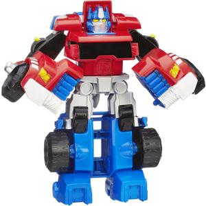 Transformers Playskool Heroes Rescue Bots Optimus Prime, 4.5-Inch Action Figure, Kids Converting Robot Toy, Ages 3+