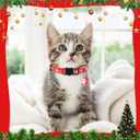 2 x 2pcs Christmas Cat Collar, Cat Collar with Bells Santa Claus and Snowflake Pendant Cat CollarBreakawayAdjustable Kitten Puppy Collarfor Pets Supplies