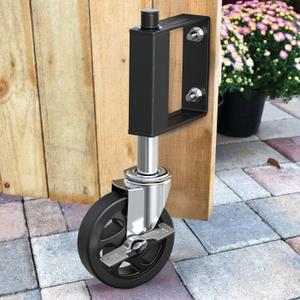 HOLKIE Heavy Duty Gate Caster, Spring Loaded Gate Wheel, Swivel Caster Wheels for Wooden Gate and Fence 220LBS Capacity