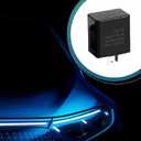 2 x 4 PCS Car FM Plug and Play Flasher Relay, DC 12V 2-pin Adjustable Frequency Turn Signal Flasher Relay, Portable Back Clip Hazard Warning Accessory, for Most Cars and Motorcycles (Black)