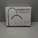 MEIAOELEC Color Gold Half Moon Light for Lash Tech, Flexible Lash Lamp with Phone Holder for Eyelash Nail Art Tattoos Skincare, LED Floor Lamp Esthetician Light with 5 Color Temperatures & Brightness Setting