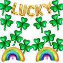 Demirora 19Pcs St Patricks Day Balloons St Patricks Day Decorations Lucky Shamrock Rainbow Balloons for Birthday Party Decorations (LUCKY Balloons)