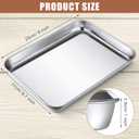 Potchen 12 Pcs Baking Sheet Pan Set Stainless Steel Cookie Sheet Small Toaster Oven Pans Tray Barbecue Grill Pan Rectangle Trays Oven Freezer Bakery, Non-stick, Easy Clean, 9 x 6.7 x 1 Inches