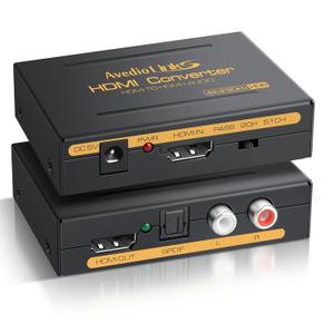 avedio links 4K HDMI Audio Extractor Splitter, 1080P@120Hz HDMI Audio Converter Adapter + Optical SPDIF + L/R Stereo HDMI2.0 HDCP2.2 Dolby Digital/DTS for Fire Stick, Blu-Ray Player