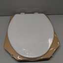 Bemis 1500EC Durable Wooden Toilet Seat, Easy Clean Hinges, Made in USA, Elongated, White