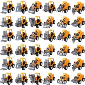 36 Pack Pull Back Construction Engineering Vehicles Toy Playset, Mini Plastic Construction Excavator Trucks Car Toys for Boys Girls Kids Toddlers