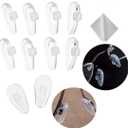 Push-in Eyeglass Nose Pads, BEHLINE Soft Silicone Air Cushion Glasses Replacement Nosepad, 14mm Air Chamber/ Air Bag/ Nose Piece, Anti-slip Nose Bridge Pads for Eye Glasses Sunglasses(Clear, 5 Pairs)