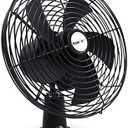 Homdec 12V RV Cooling Fan with 2-Speed Switch, 8.75-Inch Heavy Duty Black Metal Fan 12Volts DC, use for Auto, Truck, RV, Car, Boat, and Buses (Black) 2"D x 8.75"W x 9.5"H