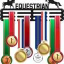 Sports Medal Hanger Holder Display Rack for Awards Ribbons Horse Riding Wall Mount Shelf Hanging Storage Metal for Equestrian Horseman Race