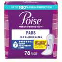 Poise Incontinence & Postpartum Pads for Bladder Leaks, 7 Drop Ultra Absorbency, Long Length, 78 Count 