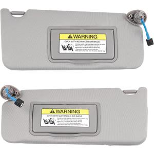 Dasbecan Gray Pair Left Driver and Right Passenger Side Sun Visor with Light Compatible with Honda Accord 2008-2017 Replaces# 83280-TA5-A71ZA 83280-TA5-A51ZA