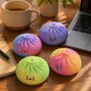 Dumpling Squishies,18 Colors Random Mystery Glitter Dumpling Squishies Toy, Colorful Stress Balls Fidget Sensory Toy Desk Toys for Stress Relief for Adults (Random 4 Colors)