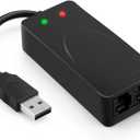 AGPtek External USB 2.0 3 in 1 Data Voice Dial Up Modem 56K V.92 V.90 CX93010 WIN7 Receive Send Fax on Computer with RJ11 Cable