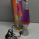 Lava Lite 21250400US2125 Lava The Original Silver Base Lamp with Yellow Wax in Purple Liquid, 14.5", Yellow/Purple