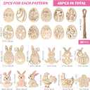 Toyvian Easter Wooden Cutouts Ornaments, 48Pcs Blank Unfinished Wood Hanging Tags with Markers for DIY Craft Springtime Flower Butterfly Crafting Supplies for Birthday Party Holiday