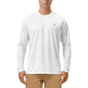 Roadbox Mens UPF 50+ UV Sun Protection Shirts Outdoor Long Sleeve SPF Rash Guard for Fishing Hiking Swimming Running, XL