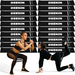 Deekin 20 Pcs Resistance Bands Resistance Loop Exercise Bands Exercise Equipment Elastic Drap Ring for Women and Men Home Fitness, Gym, Yoga (40-50 lbs, Black)