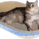 Cat Scratcher, 23.6x14.9 inches Cardboard Cat Scratchers for Indoor Cats, Large Cat Scratching Board, Oval Cat Scratch Pad Bed with Catnip