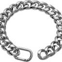 19MM Light Metal Thick Cuban Link Chain for Dogs, 18'' Silver Dog Chain Collar for Small Medium Dogs