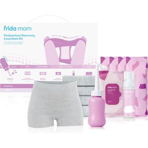 Frida Mom Postpartum Recovery Essentials Kit, Includes Disposable Underwear, Instant Ice Maxi Pads, Perineal Healing Foam, Perineal Healing Pad Liners and Upside Down Peri Bottle (11pc Gift Set)