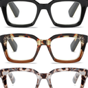 Readers for Women Oprah Style Square Reading Glasses with Spring Hinge Blue Light Blocking for Men Ladies