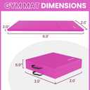 Fitvids Folding Exercise Gymnastics Mat for Tumbling, 2'x6'x2" Gym Workout Mat with Carrying Handles High-Density Anti-Tear Portable Fitness Aerobics Mats for Home Gym Yoga Pilates MMA Core Training