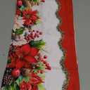 SUNWISHA Christmas Poinsettia Curtains Valance for Kitchen Window 52 x 18 Inch Window Decor Red