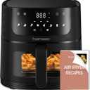 Air Fryer 8-in-1 with 6.3 Qt Capacity and Easy View Windows, Max 400F, 95% Less Oil, 100+ Recipes, Shake Reminder, Nonstick Basket for Roast, Bake, Dehydrate, Reheat, Broil-CT03