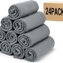 CULVE 24 Pack Fleece Throw Blanket 50x60 - Soft Lightweight Blankets in Bulk for Wedding, Gifts Pet Home Bed Sofa Couch Office Travel(Gray)