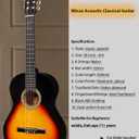 Winzz 4/4 Size Beginner Classical Guitar, Sunburst
