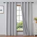 Blackout Curtains 90 Inch Length 2 Panels Set, Thermal Curtains for Living Room, Light Blocking Drapes Thermal Insulated Bedroom Grommet Privacy Protection (W52 x L90,Off-White)