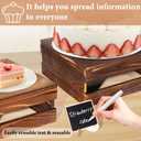 8 Pcs Buffet Risers with Mini Signs, Rustic Wood Cake Stands, Food Risers for Buffet Table, Dessert Display Stand, Wood Crates, Rustic Cake Stand for Party, Wedding, Birthday, Baby Shower, 4 Sizes