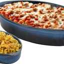 2 x Emeril Lagasse 2-Piece Oval Stoneware Baking Dish Set - Versatile 1 & 2 Qt, for Baking, Perfect Casseroles, Roasts, Cake, Lasagna Pan, Microwave, Oven, Dishwasher, and Freezer Safe, S-803-2S-AZ
