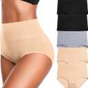 JojoQueen Womens High Waisted Underwear Postpartum Cotton Panties Comfy Breathable Full Coverage Ladies Briefs S