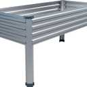 DIIYIV Galvanized Raised Garden Bed with Legs,48×24×30in Elevated Planter Box for Backyard,Outdoor Garden, Patio, Balcony, 350lb Capacity,Silver