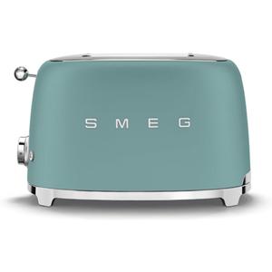SMEG 2 Slice Toaster with 6 Presets and Defrost Function and Removable Crumb Tray (Jade)