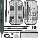 STREBITO Mini Electric Screwdriver, 155 in 1 Electric Precision Screwdriver Set with 140 S2 Magnetic Bits, Max 5 N.m, 650mAh Battery, Small Power Screwdriver Electronic Repair Tool Kit for Computer RC (Grey)
