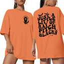 Just A Little Ray of Pitch Black T-Shirt Funny Halloween Oversized Shirt Goth Halloween Tee