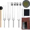 Tuning Forks for Healing Set128Hz, 136.1Hz, 256Hz, 384Hz. Chakra Sound Healing Instrument for Meditation,Yoga, Reiki Energy,Perfect Mother's Day & Birthday Gifts for Women