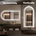 Niccy Arched LED Mirror for Bathroom, 48x24 Vanity Mirror with Light Frameless Bathroom Mirror, Smart Lighted Frontlit Mirrors with Memory Function for Bathroom Bedroom Beauty Hair Salon