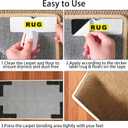 Rug Pad Grippers for Hardwood Floors & Tiles - No Damage Washable & Reusable, Double-Sided Non Slip Strong Adhesive Rug Pads Keep Corners Flat (8)
