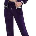 Totatuit Womens 2 Piece Velour Sweatsuit Sets Long Sleeve Zip Up Sweatshirt Sweatpants Tracksuits Sets with Pocket, L
