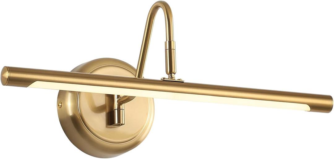 Dimmable Picture Lights - Modern 7W LED Wall Sconces for Paintings, 16.54" Long, 3000K Warm Light, Brass Golden Finish - Indoor Hallway Lighting Fixtures with Hard-Wired Connection