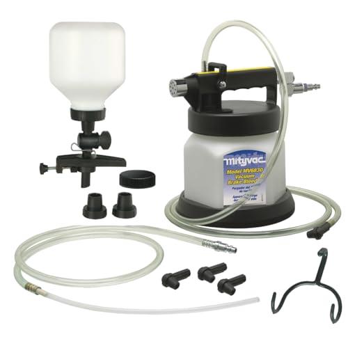 Mityvac MV6835 Pneumatic Brake and Clutch Bleeding Kit with Clamp-on Refill, Air Operated, 1.9 Quart Reservoir, 2qt Per Minute, Swivel Air Inlet, Automatic Shutoff Valve, Variable Thumb Throttle
