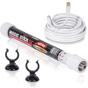 Digital HD TV Antenna for Indoor or Outdoor - VHF UHF Digital Television - Signals up to 50 Miles Range - Boosted Signals - Support 720p, 1080i, 1080p - Clear Antenna as seen on TV