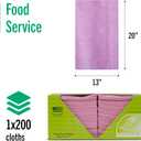Fresh Towel Foodservice Reusable Paper Towels - 1/4 Fold, 13 x 20 inches - Pink Straight Line Pattern (1 Case of 200) All Purpose Cleaning Towels